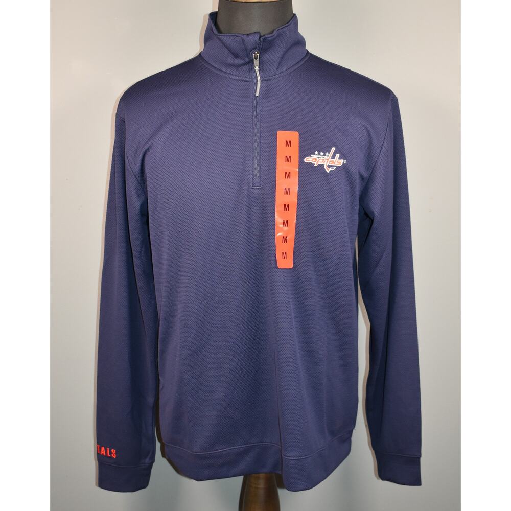 Washington Capitals NHL 1/4 Zip Hockey Pullover Blue New with Tags Size Medium